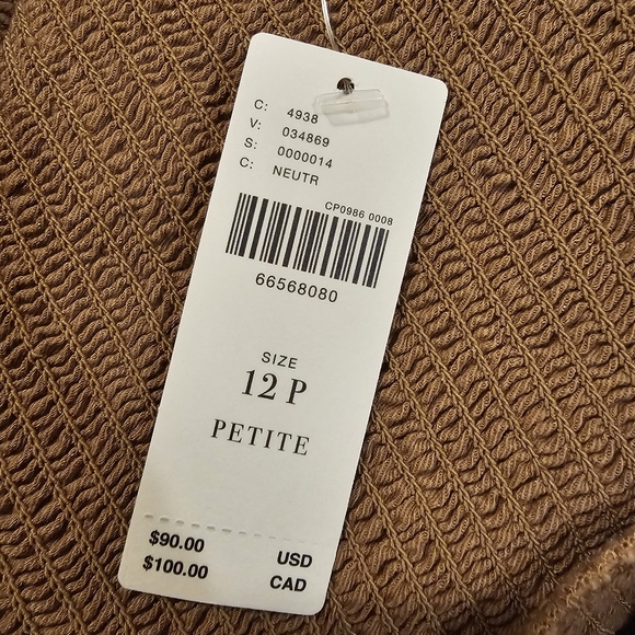 Beige Anthropologie Maeve Women's Ruffled Smocked Crop Top - Picture 5 of 7